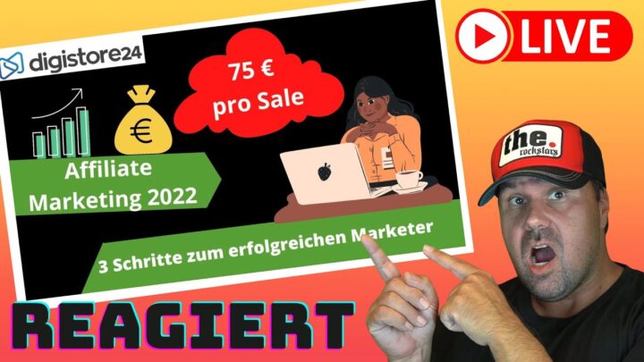 Affiliate Marketing für Anfänger 2022 - Komplett Tutorial Digistore24 - Ohne Startkapital [Reaction]