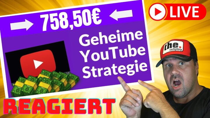 Wie DU 750€ mit Dieser Geheimen Youtube Strategie verdienen kannst! [Reaction]